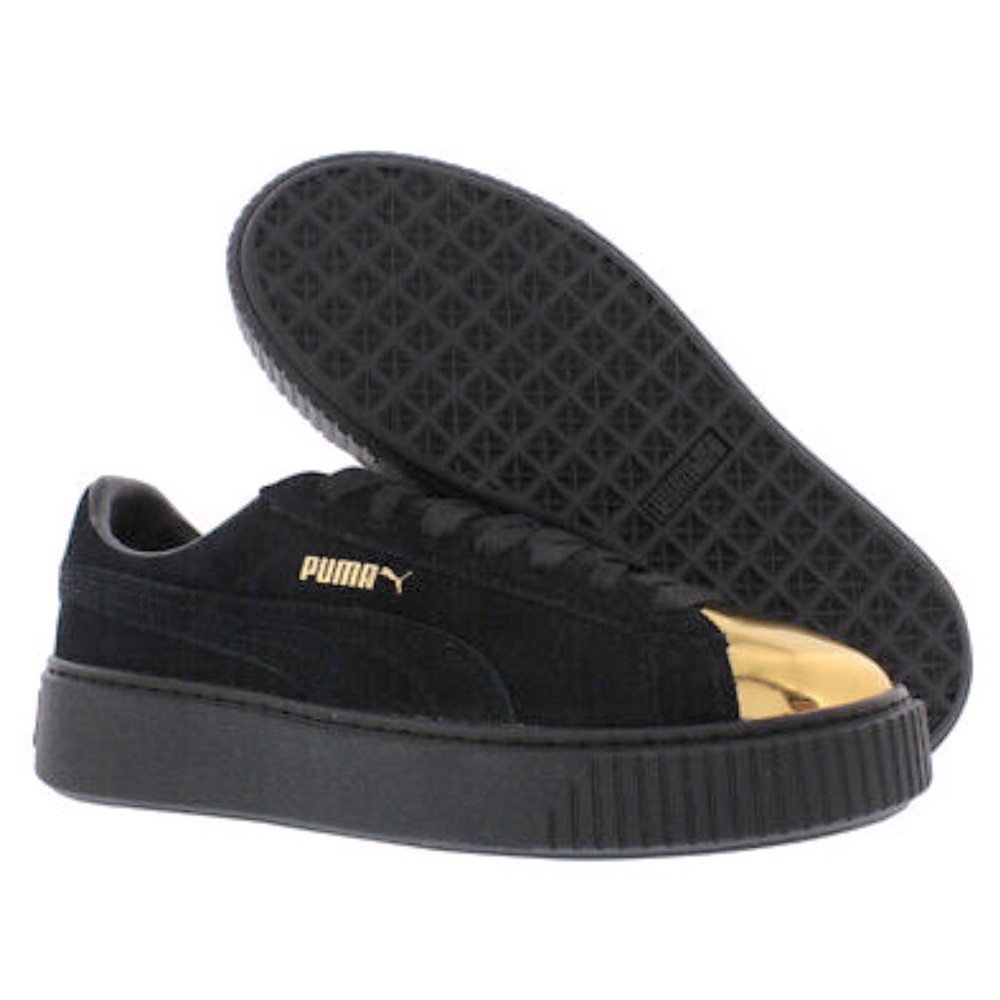 {NWT} Puma Suede Platform Gold Womens Shoes  Color: Gold/Puma Black/Puma NEW